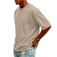 thumbnail image 4 of Plus Size 5XL Men's Shirt Short Sleeve 100%Cotton T-Shirts Breathable Crew Neck Athletic Tshirts Casual Summer Tops, 4 of 8