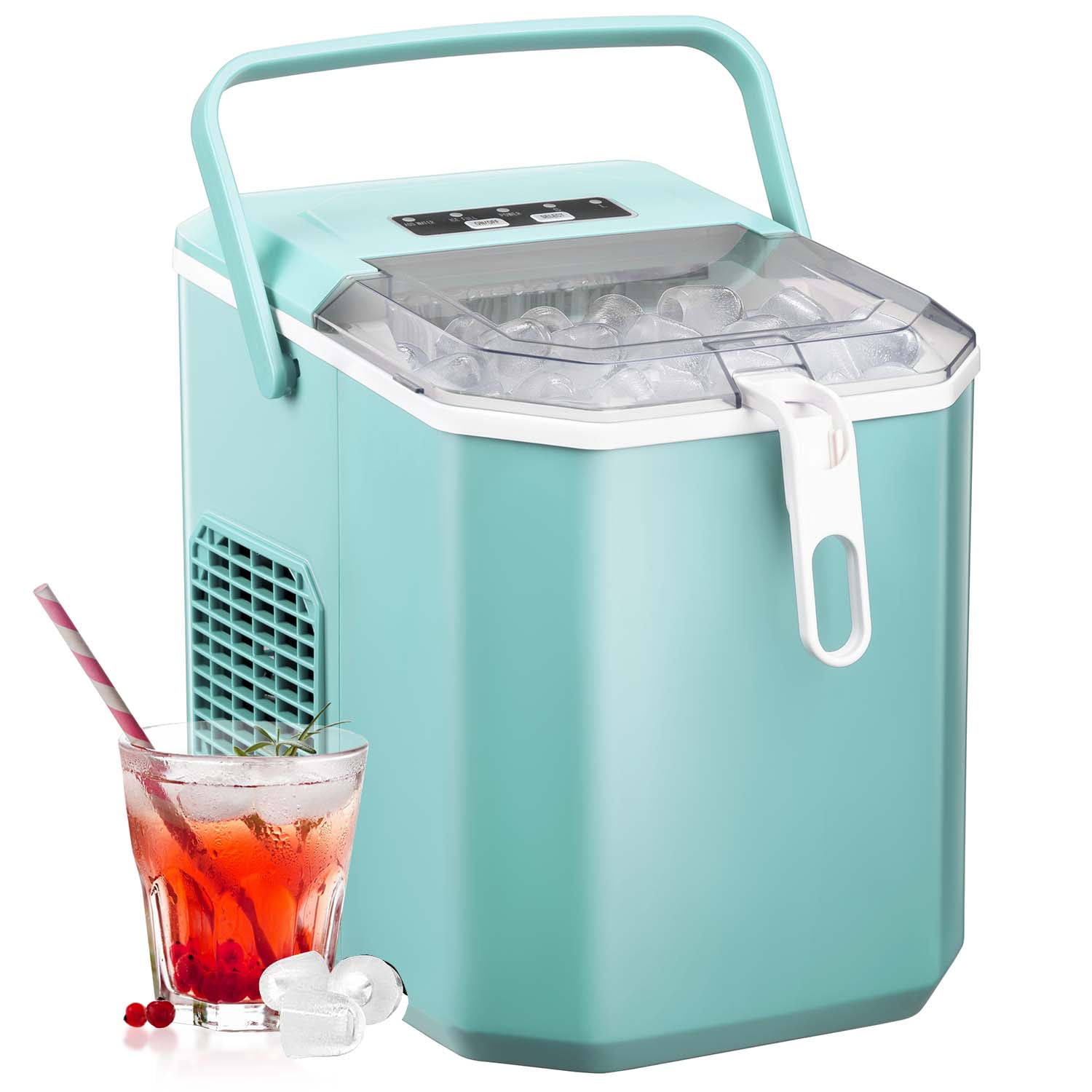 Kismile Ice Makers Countertop, Ice Machine with Handle, 26Lbs in 24Hrs