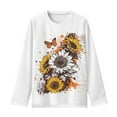 thumbnail image 5 of DISNIMO Butterfly Sunflower Long Sleeve Shirt for Boys Crewneck T-Shirt for Boys Tshirts Soft Fall Shirts for Girls Size 9-10 Outfits Long Sleeve Tops for Girls ClothesSportswear, 5 of 7