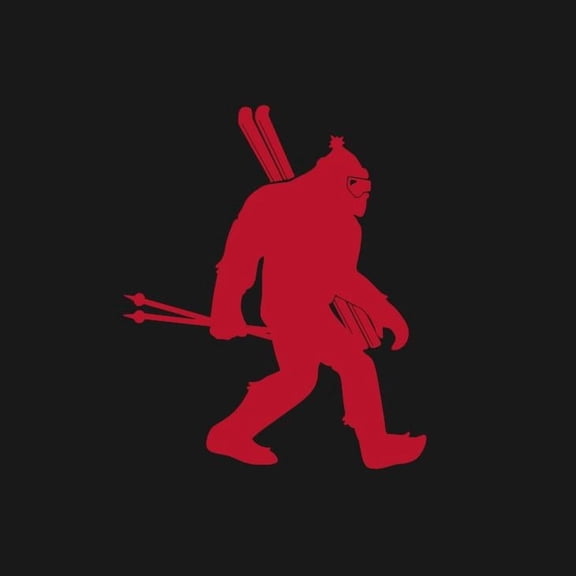 Bigfoot Alpine Ski Sasquatch Vinyl Decal Sticker UV & Waterproof Bumper Window Laptop Automotive Water Bottle Gift accessories – RED 6"