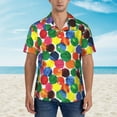 thumbnail image 5 of Abstract Dots Men'S 3d Print Casual Button Down Shirts, Novelty Hawaiian Short Sleeves 2xl, 5 of 7