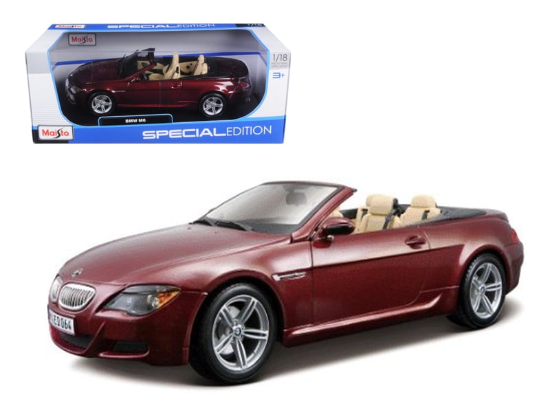 Bmw M6 E64 Convertible Burgundy 1 18 Cast Model Car By Maisto