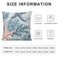thumbnail image 6 of CMMY Nautical Coastal Throw Pillow Covers Seashell Coral Starfish Decorative Pillow Cases for Couch Bed Sofa Beach Themed Decor Pillow Cases,Set of 2, 6 of 6