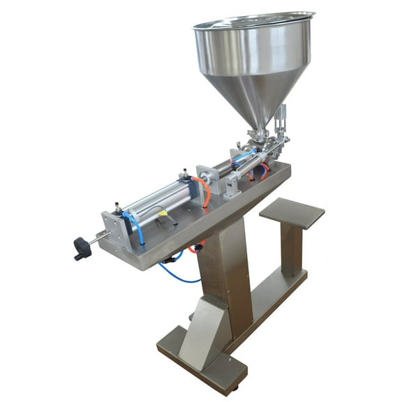INTBUYING Pneumatic Paste Liquid Filling Machine 30-300ml Single Head Packing Machine with Adjustable Stand Shampoo Cosmetic Bottler Filler
