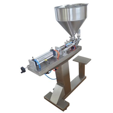 INTBUYING Pneumatic Paste Liquid Filling Machine 30-300ml Single Head Packing Machine with Adjustable Stand Shampoo Cosmetic Bottler Filler