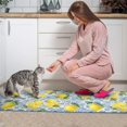 thumbnail image 3 of Lemon and Tile Blue Pattern Anti Fatigue Kitchen Rugs Set Of 2, Non Slip Washable Decorative Floor Mats for Kitchen Sink Laundry, 17"x30" and 17"x47", 3 of 6