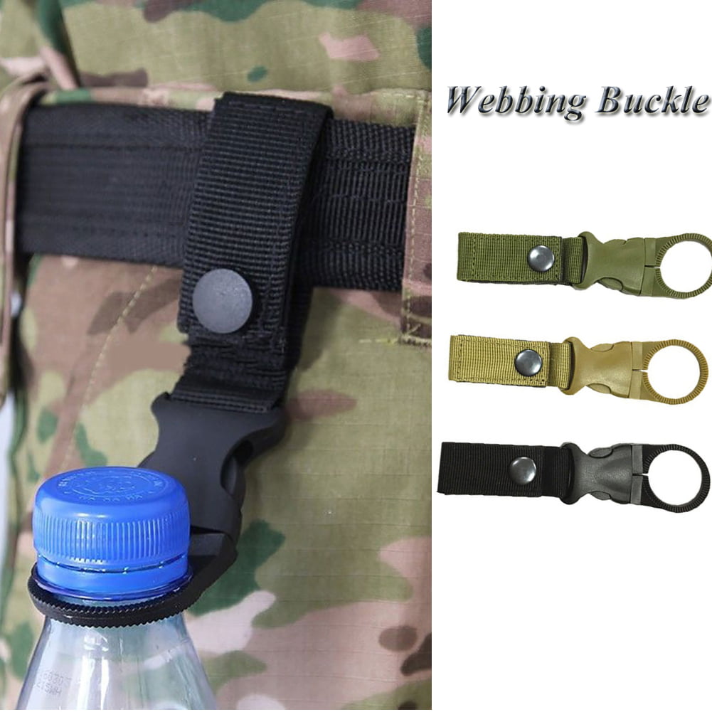 Katosca 3Pcs Bottle Hanging Buckle Clip Outdoor Portable Water Bottle Ring Holder Mineral Water Bottle Clip for Backpack Belt Belt Outdoor Camping Hiking Mountaineering Traveling Black 