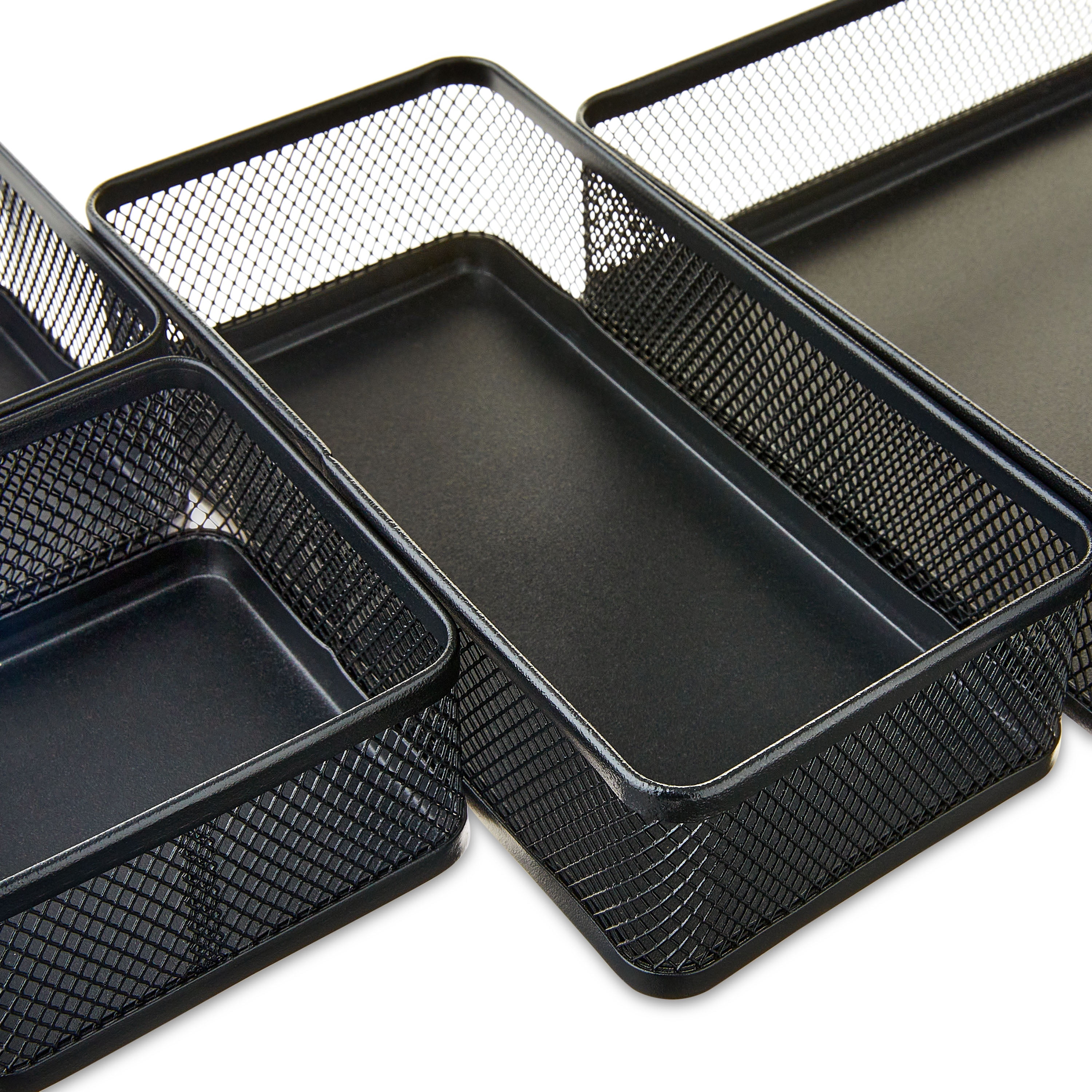 (2 pack) Pen+Gear Metal Desk Organizer Set, Black, 4 Pieces