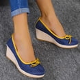 thumbnail image 4 of hopeusnice Women's Wedge Heel Shoes Breathable Mesh Slip On Summer Platform Flatform Wedge Sneakers Comfortable Low Heel Wedge Sandals Blue 37, 4 of 5