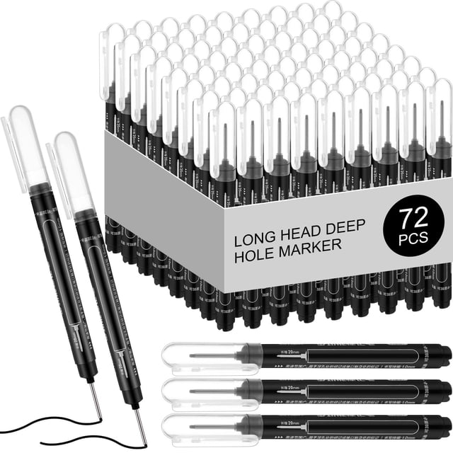 Rotulador MotiMind, 72 unidades, punta larga, impermeable, color negro
