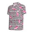 thumbnail image 2 of Rocae Flamingos for Men's Short Sleeve Polo Shirt, Quick Drying Performance Moisture Wicking Sports Men's Golf Shirt Large, 2 of 9