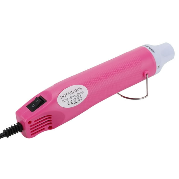 Pistola de aire caliente eléctrica, herramienta para manualidades de bricolaje para estampar en relieve tubos retráctiles para secar (rosa)