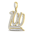 thumbnail image 2 of FB Jewels 10kt Yellow Gold Mens Round Diamond 100 Hundred Emoji Charm Pendant 1-1/4 Cttw, 2 of 2