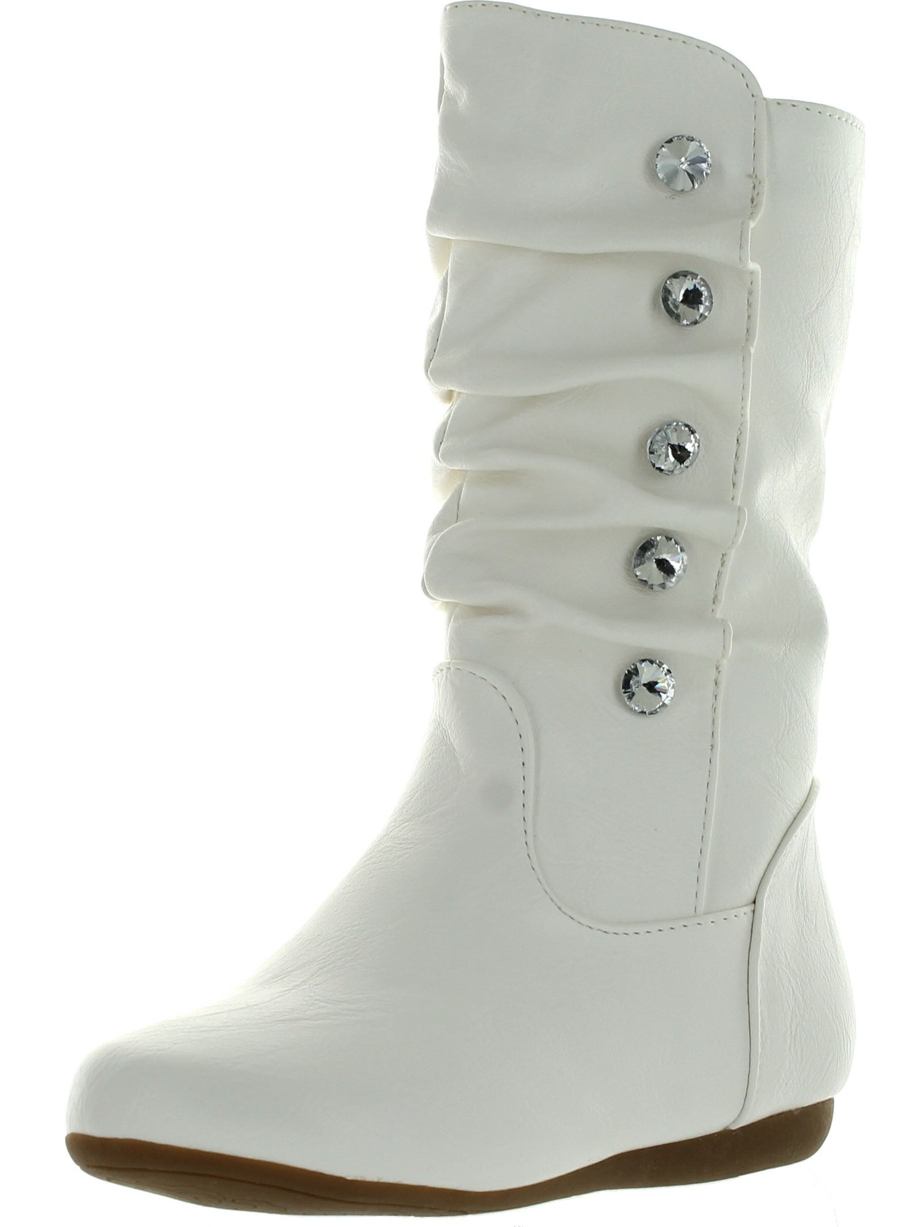 Lucky Top Little Girl/’s Bank-21K Mid Calf Flat Sweater Boots