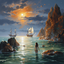 Paint by Number DIY Paint by Numbers Kit for Kids & Adults Beginner DIY Acrylic Painting Kits, 16x20 inch （Sea）