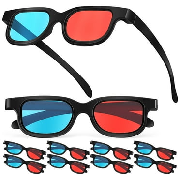 10 Pcs Fashion Viewing Glasses 3D Game Movie Glasses for Theater Screens Computer Monitors TVs