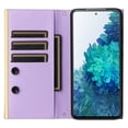 thumbnail image 3 of Desugned For Samsung Galaxy S20+ Wallet Phone Case,With Suction Cup Fastener,Flip Folding Kickstand,With Card Slots,Wrist Strap&Shoulder Strap,Shockproof PU Leather Phone Case,Purple, 3 of 9