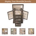 thumbnail image 4 of Jewelry Box for Women, 5 Layer Large Wood Boxes & Organizers for Necklaces Earrings Rings Bracelets, Rustic Organizer with Drawers and Mirror, 4 of 9