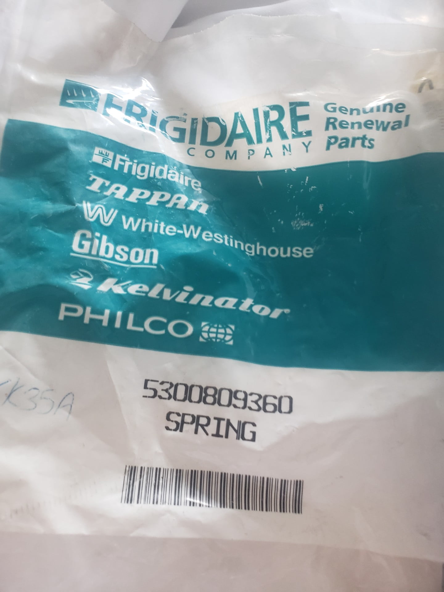 Frigidaire Dishwasher Door Spring 5300809360