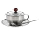 thumbnail image 1 of Rustic Coffee Mug Set Stainless Steel Coffee Cup and Saucer for Afternoon Tea 1Set, 1 of 4