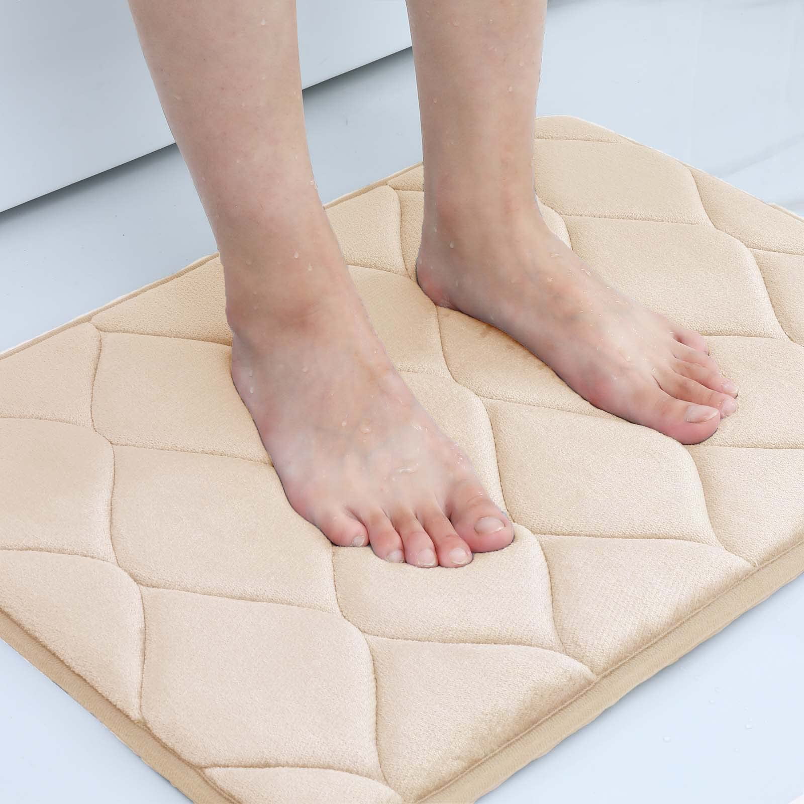 Smiry Memory Foam Bathroom Rugs, Ultra Soft & Non-Slip Bath Runner Mat, 24"x47", Beige