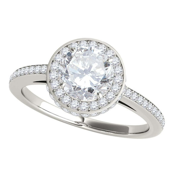 Aonejewelry 1 Ct. Halo Antique Design Engagement Diamond Ring Crafted In 14k Solid White Gold