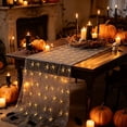 thumbnail image 6 of Extra Long Halloween Table Runner, Black Sheer Table Runner with Gold Print, Gothic Spider Web Table Decor for Halloween Party, Dining Table, Mantel, and Home Display, 6 of 6