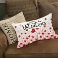 thumbnail image 2 of Valentines Pillow Covers 12x20 - Happy Valentines Day Lumbar Cushion Pillow Cases - Decorative Farmhouse Linen Throw Pillows Covers for Sofa Couch Vintage Decorations Decor Red and Pink Heart, 2 of 6