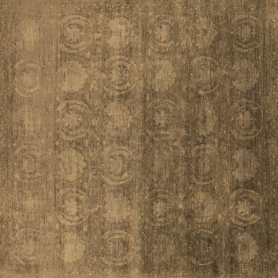 Ahgly Company Indoor Square Oriental Brown Industrial Area Rugs, 8' Square