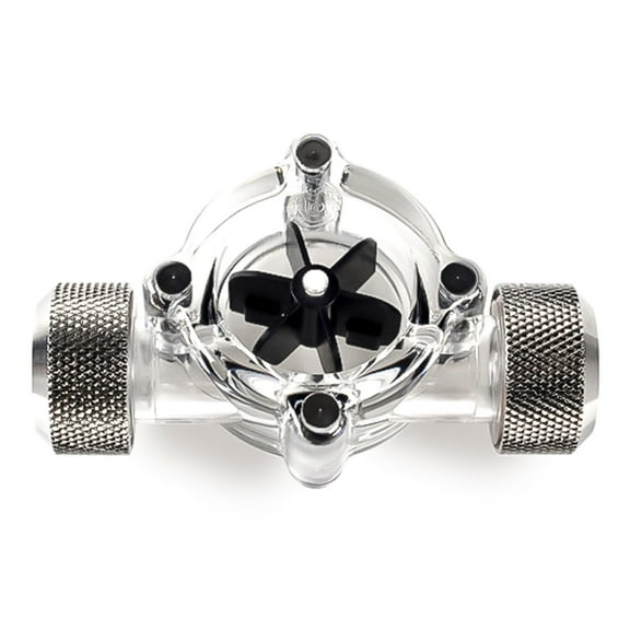 Bitspower G1/4" Flow Indicator, Clear Main Body, Black Blade, Black Sparkle