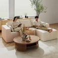 thumbnail image 6 of JONPONY L-Shape Sofa Couch,Cloud Sofa Couch No Assembly Boneless Deep Seat Sofa for Living Room, Beige, 6 of 14