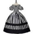 thumbnail image 4 of Victorian Dress Renaissance Ball Gown Black and White Stripes Dress for Women, 4 of 10