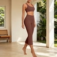 thumbnail image 3 of Aofany Two Piece Yoga Sets for Women Workout Outfits for Women 2 Piece Seamless Crop Tank High Waist Yoga Leggings Sets, 3 of 8
