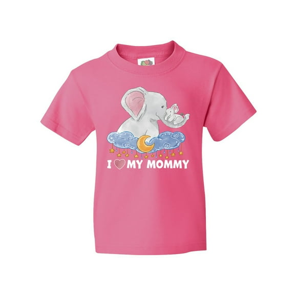 Inktastic I Love My Mommy Cute Elephants with Moon and Stars Youth T-Shirt