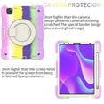 thumbnail image 2 of iPad Mini 6 Case Kids 2021 Military Grade Shockproof Silicone w/Pencil Holder - Stand - Handle - Shoulder Strap Heavy Duty Shock Resistant Rugged with 360 Degree Swivel Handle Case, Rainbow Purple, 2 of 8