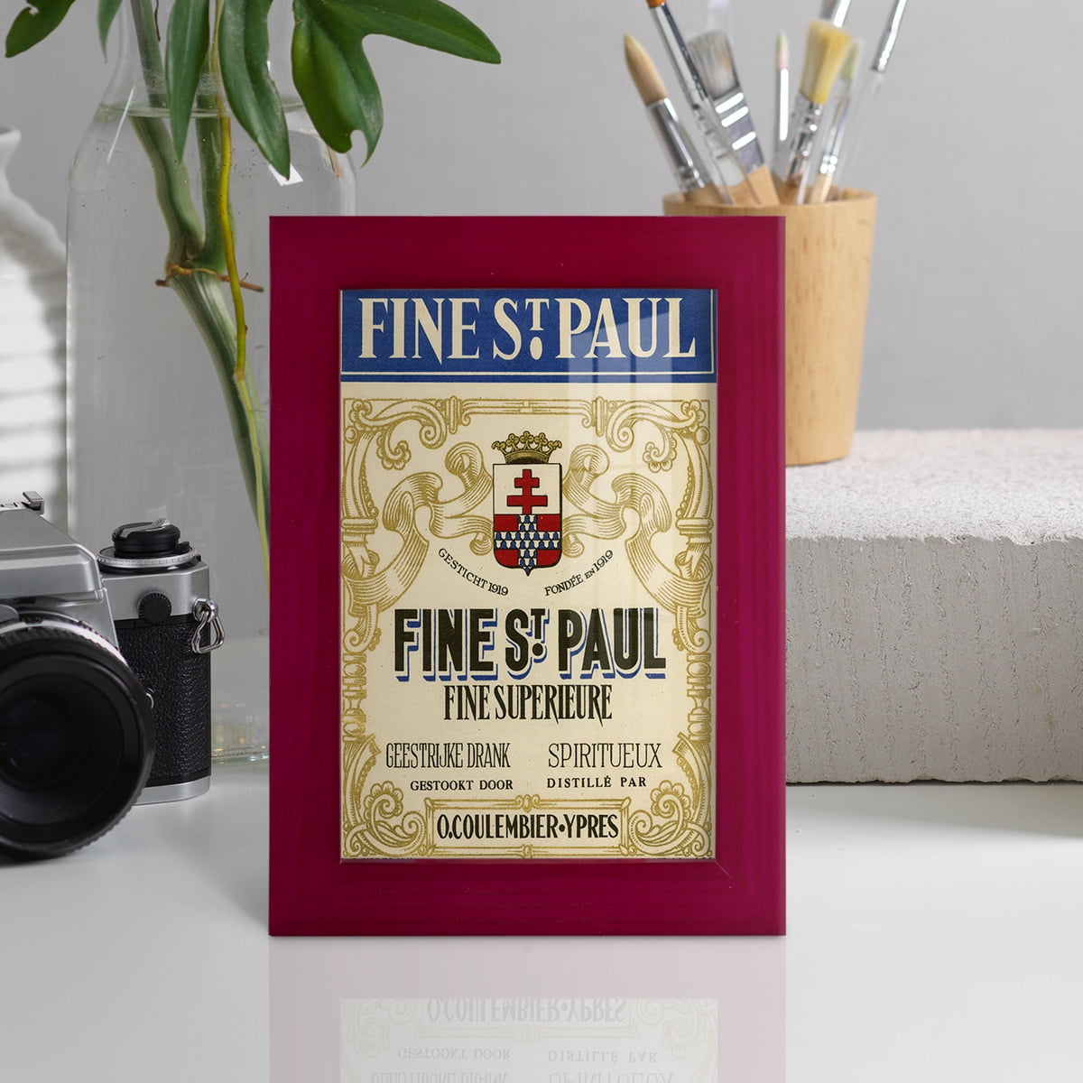 Fine St. Paul -Framed Print w/glass-Cherry Red