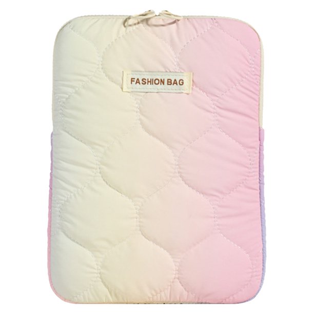 Bolso Acolchado Esponjoso Almacenamiento para Computadora Color Degradado Con Teñido Anudado