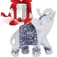 thumbnail image 3 of 14cm/5.5inch Elephant Figurines Model Household Resin Animal Figurine Simulation Cute Animal Statue Home Decoration Ornament for Home Decor, Table Living Room, Bedroom, Office(Blue Large), 3 of 18