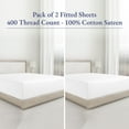 thumbnail image 4 of California Design Den 2-Pack Twin XL Fitted Sheets, 400 Thread Count 100% Cotton Fitted Sheets Sateen, Twin XL Size Fitted Sheets with Deep Pockets (Bright White), 4 of 8
