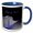 Blue/White, variant on 3drose, Image of Class of 2023 Graceful Purple Abstract with Tassel on Ribbon, 11oz Two-tone Black Mug