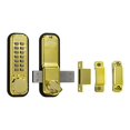 thumbnail image 2 of Lockey 2200-BB Mechanical Keyless Surface, Rim Mount Slide Deadbolt - Bright Brass, 2 of 3