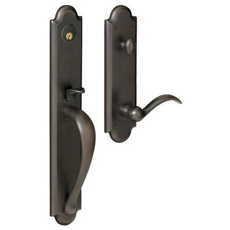 Nickel Dummy Boulder - Baldwin 6402.LFD Dummy Set Boulder Handleset ;Distressed Oil Rubbed Bronze
