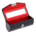 thumbnail image 1 of Cateissary Estuche de lápiz labial de cuero Caja de almacenamiento con espejo para monedero Almacenamiento y organización del hogar Negro, 1 of 1