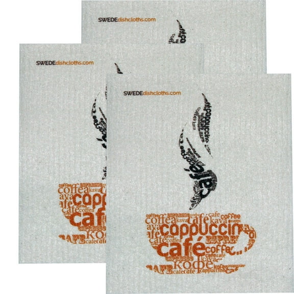 Swedish Dishcloth CoffeeCloud Set Of 3 Cloths | ECO Friendly Sponge Cloth | Paper Towel Replacement