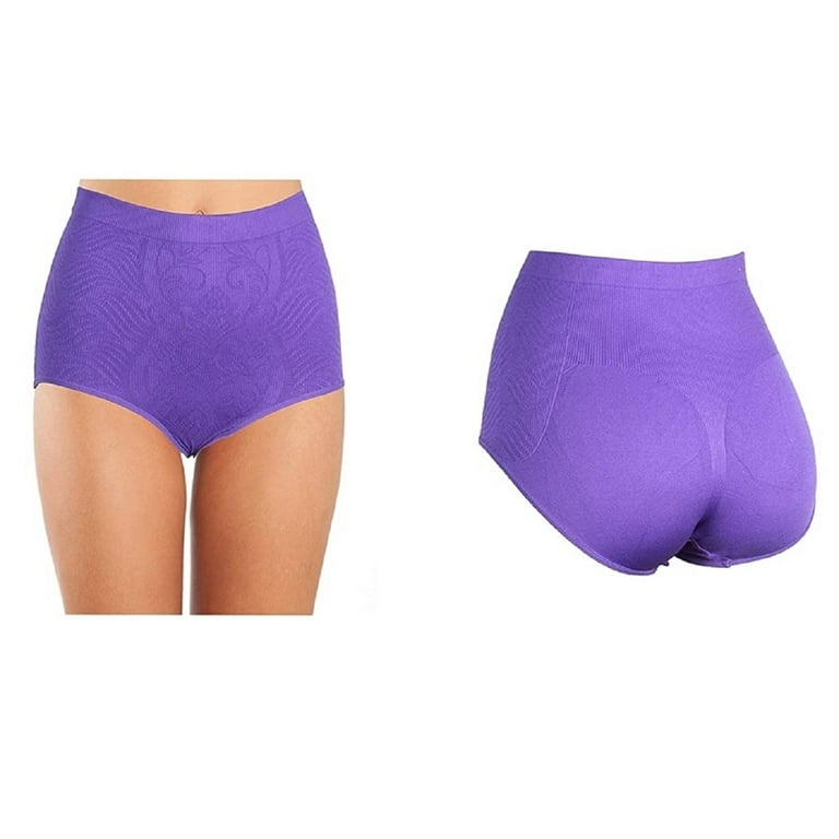 Gilbins Women's Plus Size Seamless High-Waisted Girdle Panties Briefs Cut  Brief (XXX-Large, Cloud) 