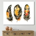 thumbnail image 2 of Designart ' Ethnic Boho Art Orange Feathers ' Bohemian & Eclectic Canvas Wall Art Print, 2 of 4