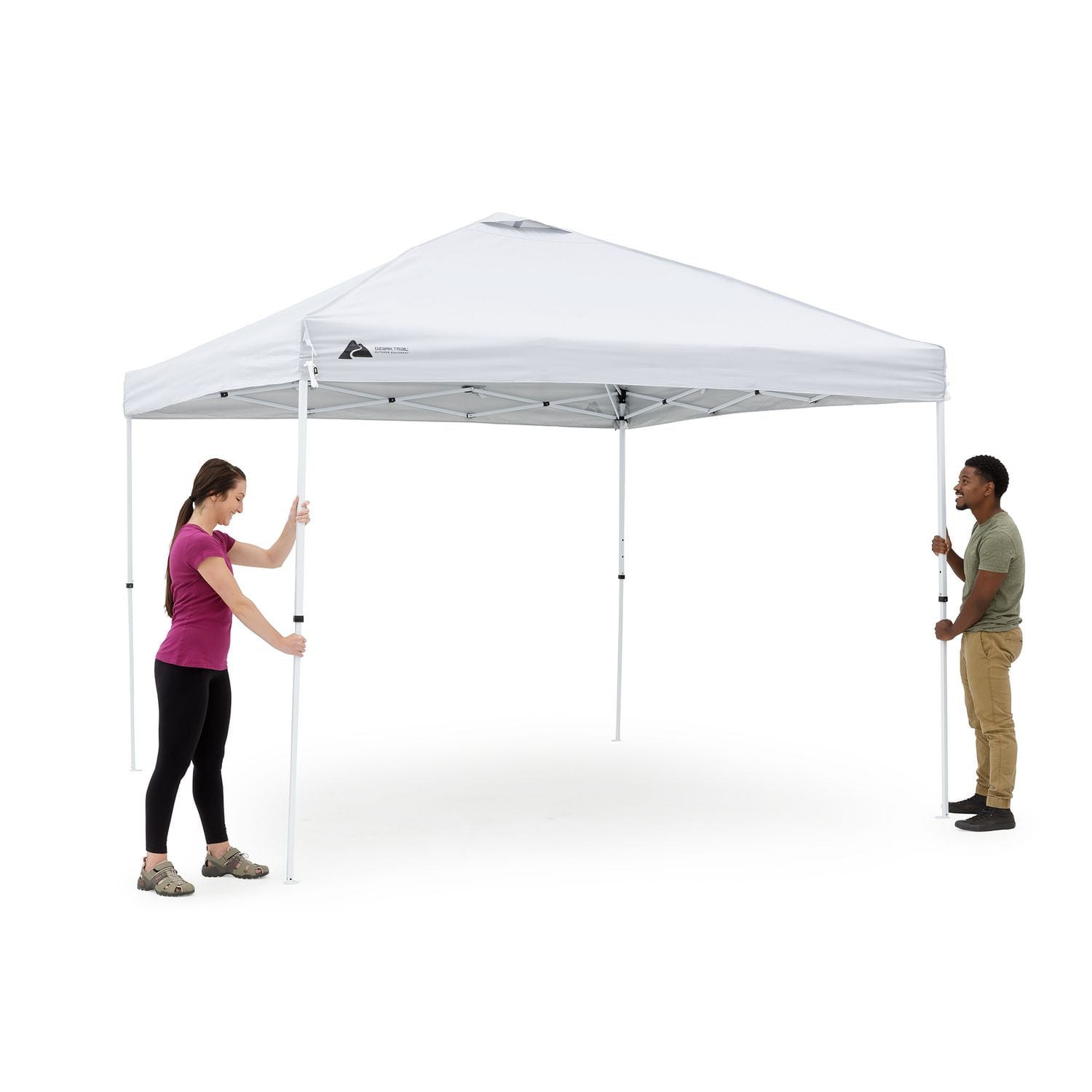 Ozark Trail 10 FT x 10 FT Straight Leg Instant Canopy, 100 SQ FT, GRAY, 10 x 10 Canopy