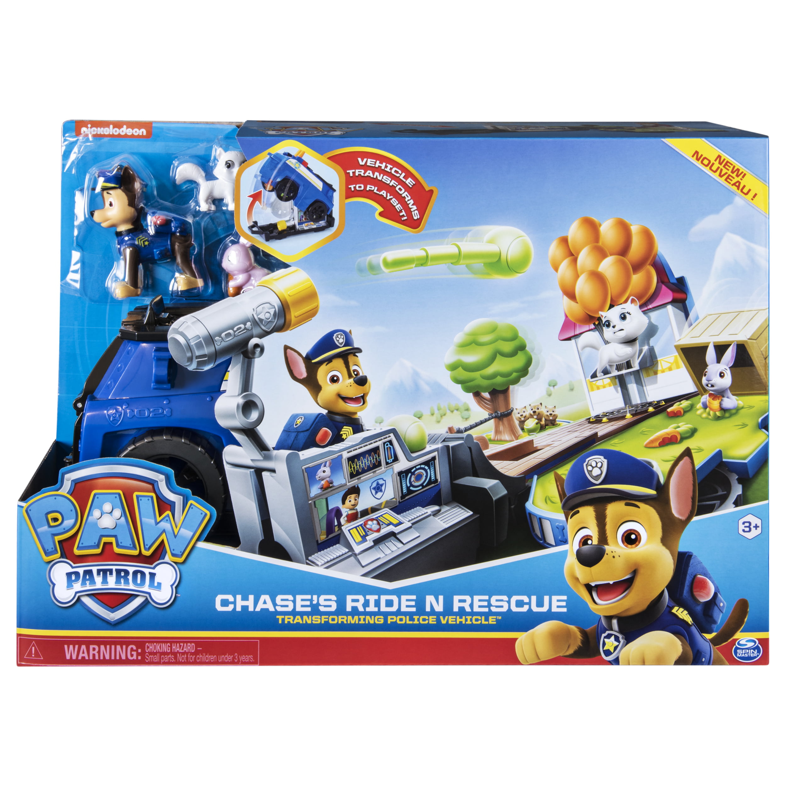 Paw Patrol Chase Ride N Rescue Transformer Police Véhicule Set 