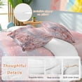 thumbnail image 2 of Christmas Comforter Set Full Size, Winter Snow Scene Dreamy Pink Snowing Town Soft Bedding Set for Man Woman, 4 Pieces Duvet Cover Set with Fitted Sheet, 2 Pillowcases, 2 of 9