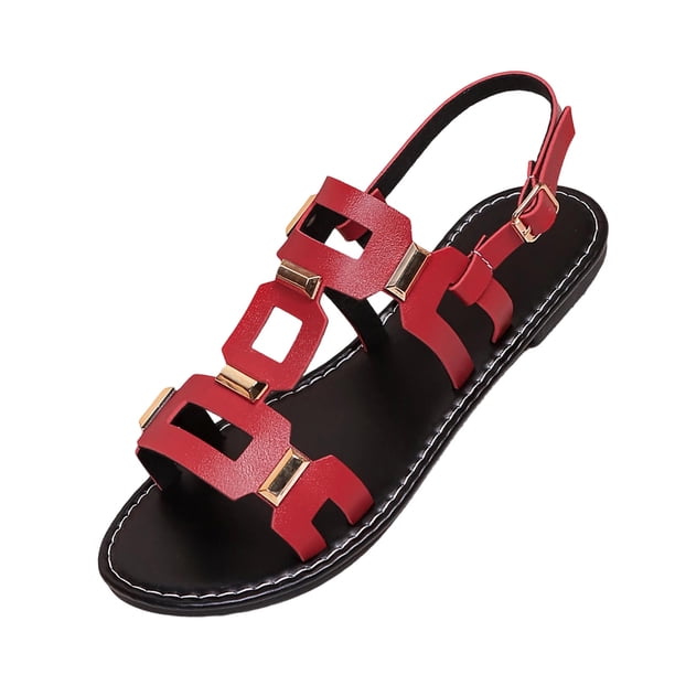 Correas de Tacón para Tacones Altos Estilo Rojo Corte Sandalias Planas, Tacones Altos Negros para las Mujeres Inspirado Correa de Tobillo Ajustable